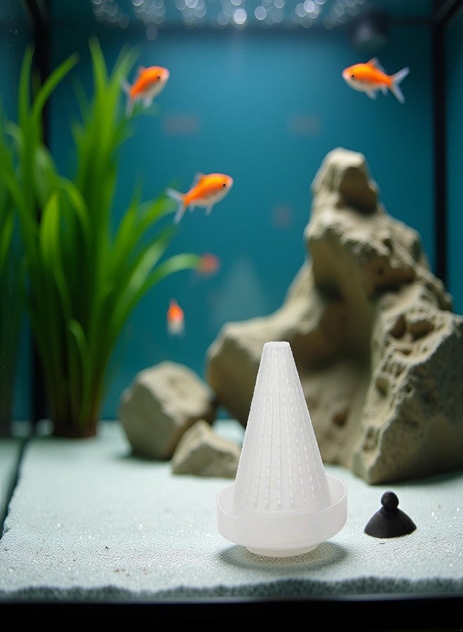 Tnyvm White 7cm Cone Shape Aquarium Red Worm Fish Feeder with Suction Height Professional, Automatic Feeders, Fish and Aquatic Pets - Image 4